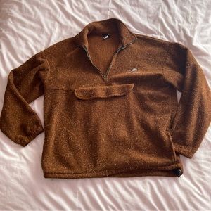 Vintage | Colorado Quarter Zip | XL Brown Boucle Fabric w/ Large Pockets
